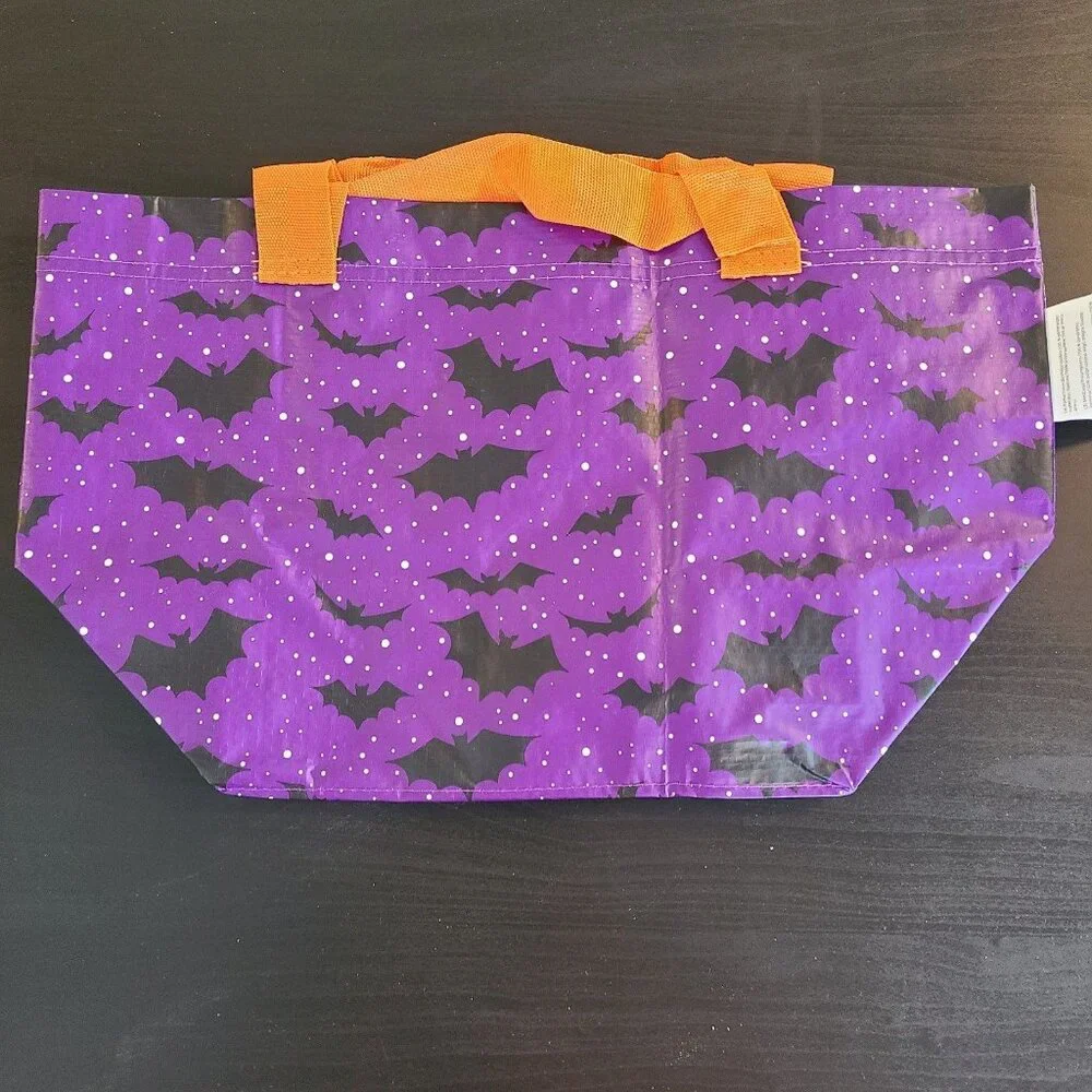 Ikea HÖSTAGILLE KUSTFYR Bag Lilac Purple Bats Pattern Halloween